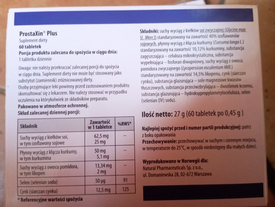 ProstaXin plus 60 tabletek