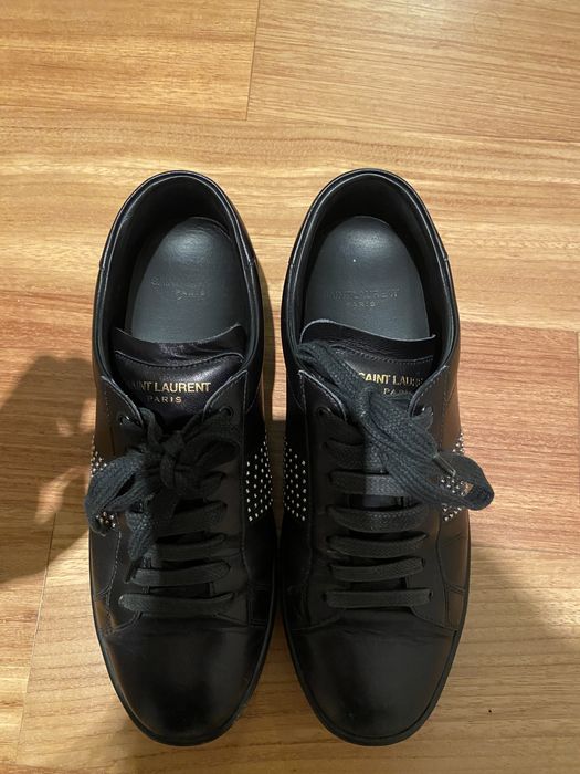 Sapatilhas Saint Laurent, pretas em pele