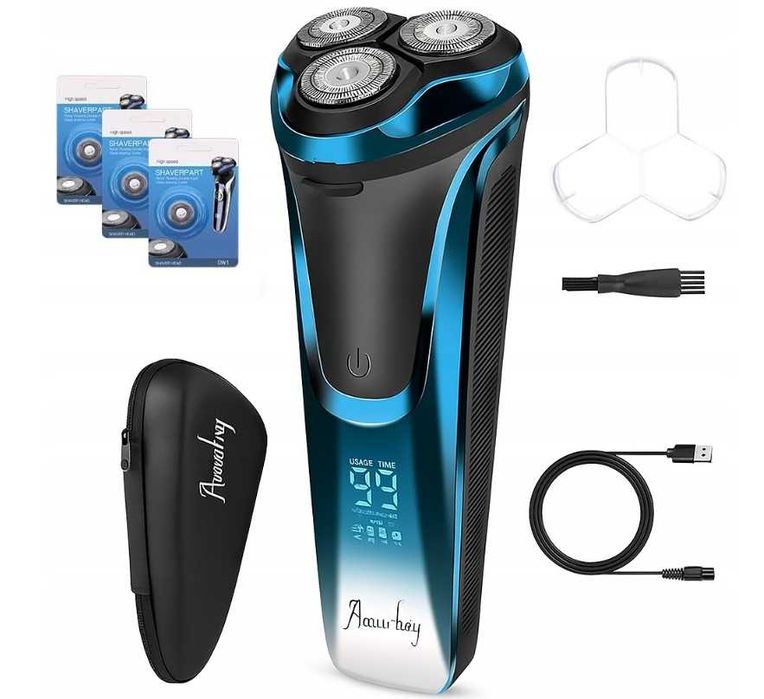 Amurhey FK375 3 ostrzowa golarka elektryczna z trymerem w etui