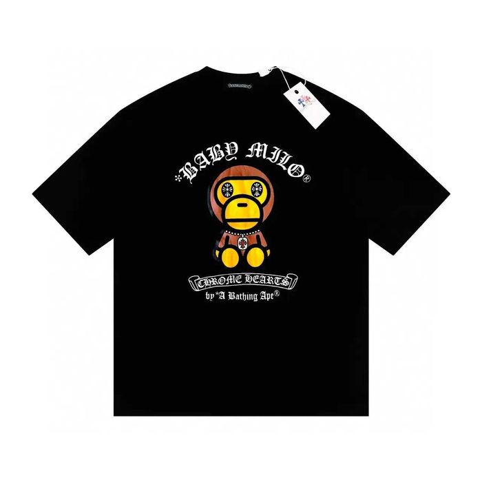 Футболка Chrome Hearts x Bape Baby Milo Logo  Хром Хартс Бейп Бэйп