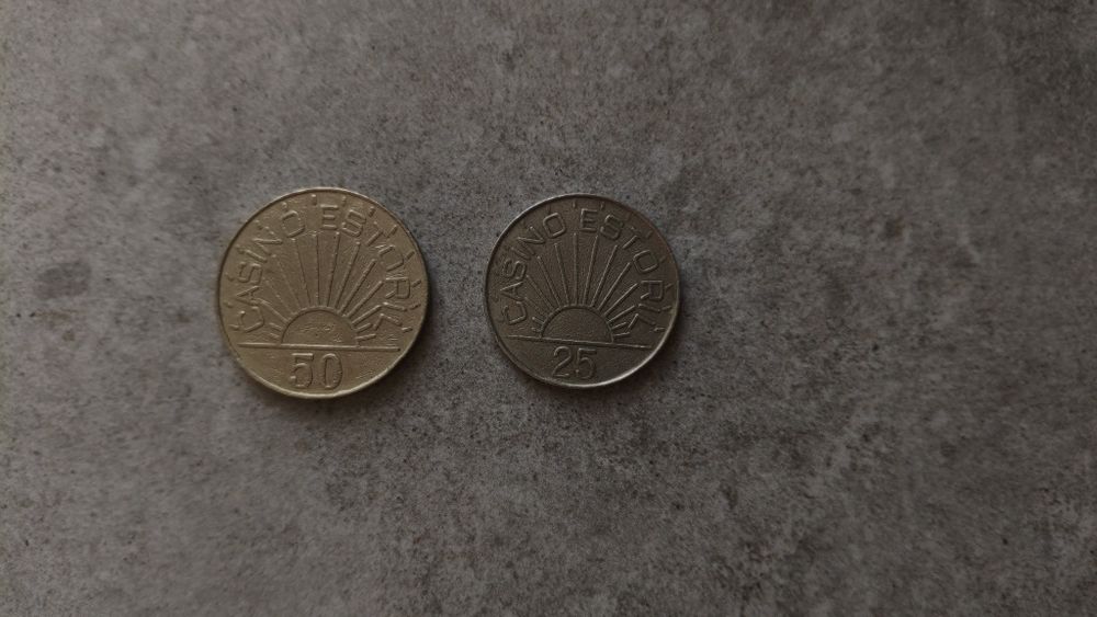 Conjuntos Fichas Casino Estoril 25/50 Escudos