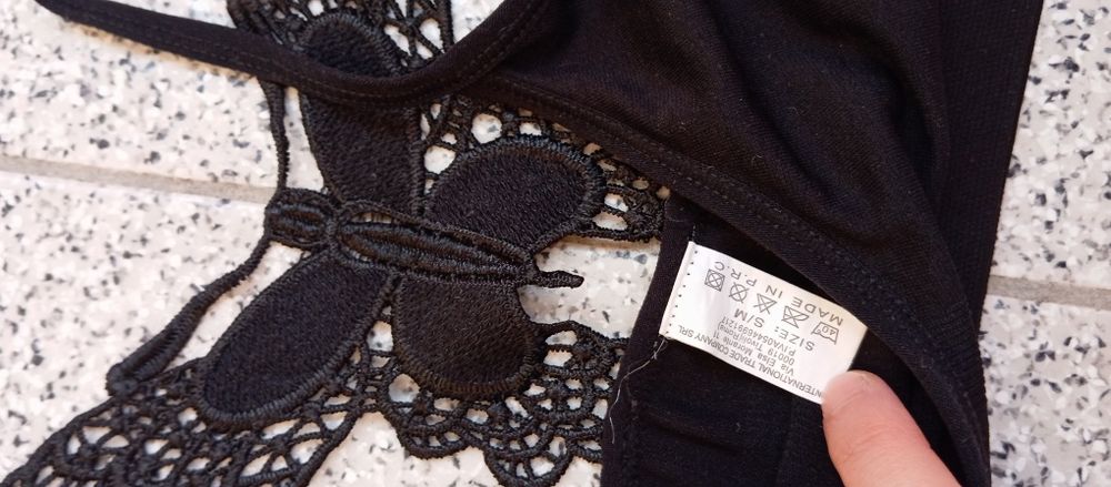 Soutien preto S/M com borboleta