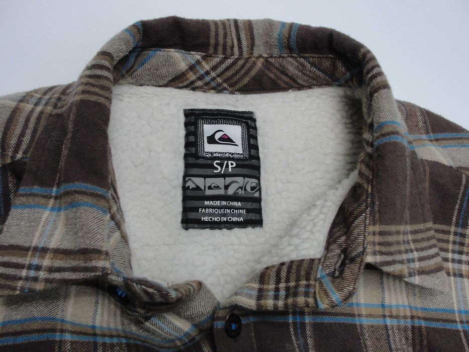 Quiksilver męska kurtka koszulowa w kratę z futerkiem w środku