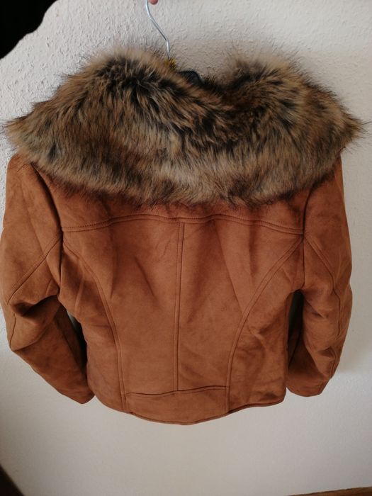 Karmelowa zamszowa kurtka