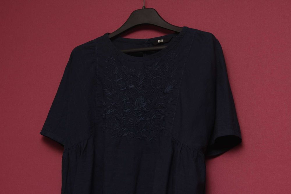 Uniqlo рр S блуза вышиванка свободного кроя