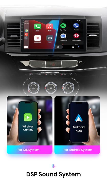 Rádio 10" mitsubishi Lancer android CARPLAY WIFI GPS 2/32GB Novo