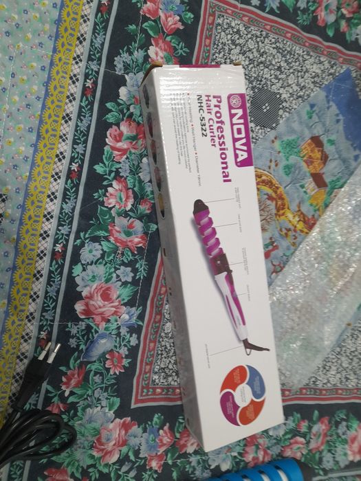 Enrolador de cabelo azul e branco, nova