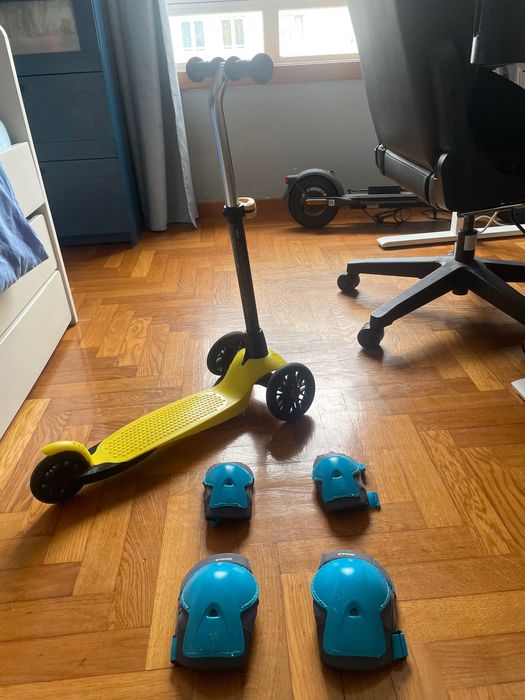 Trotinete com kit de proteção