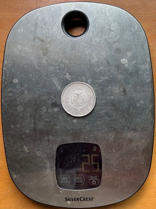 1898 Portugal 1000 Reis Carlos I Centenário Descoberta Índia Prata