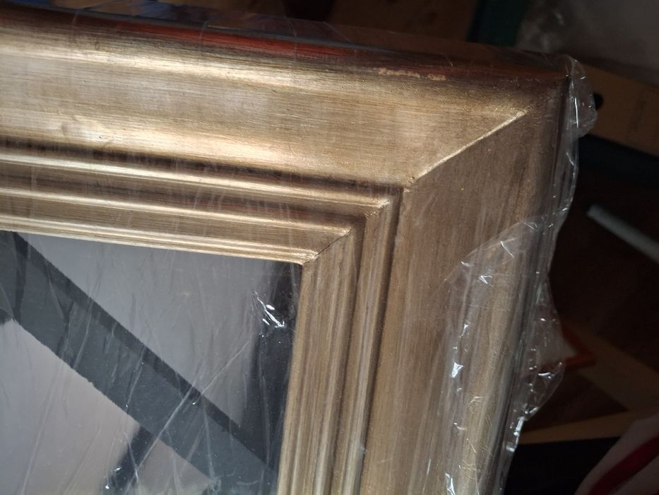 Moldura nova em madeira para quadro pintura óleo 40 x 30