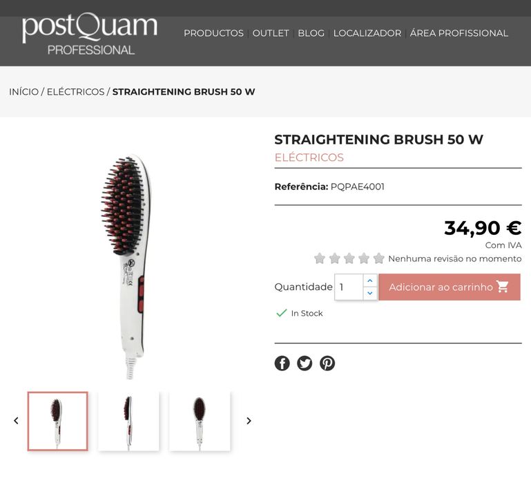 Escova alisadora de cabelo PostQuam