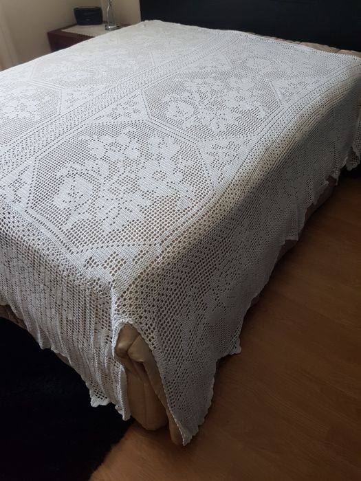 Colcha edredom em crochê.