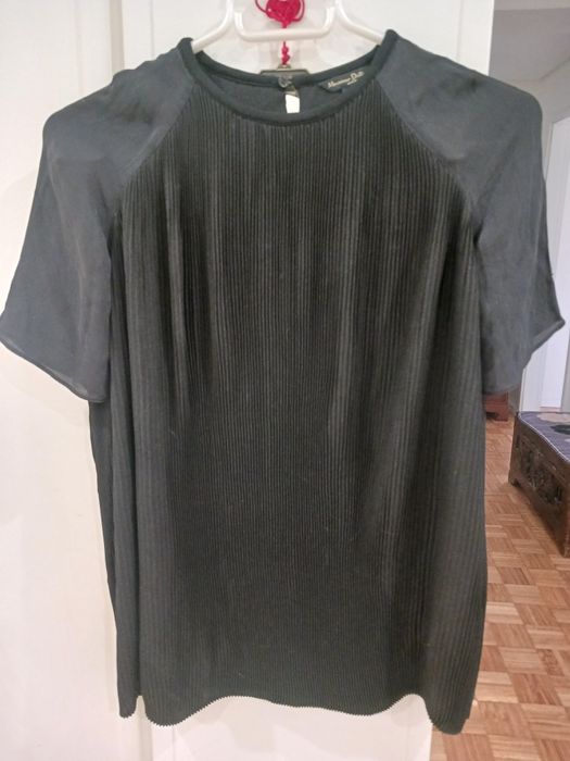 Camisa preta plissada, Massimo Dutti