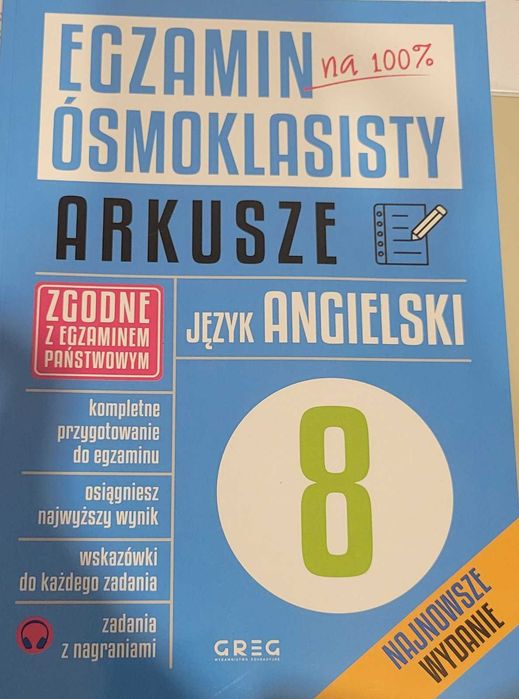 Egzamin ósmoklasisty. Język angielski – GREG Arkusze + Repetytorium