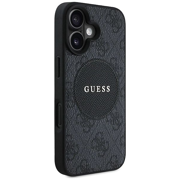 Etui Guess 4G Circle Classic Logo MagSafe na iPhone 16 - czarne