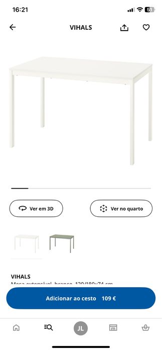 Mesa Extensivel branca VIHALS IKEA