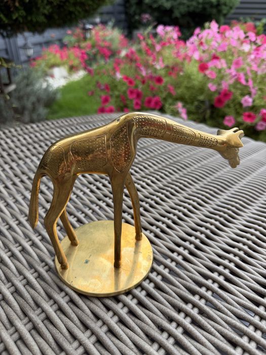 Zara Home figurka z mosiądzu żyrafa