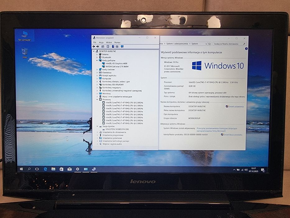 Lenovo Y50-70 – i7 / SSD 120 GB / GTX 860M 4 GB / 8 GB RAM
