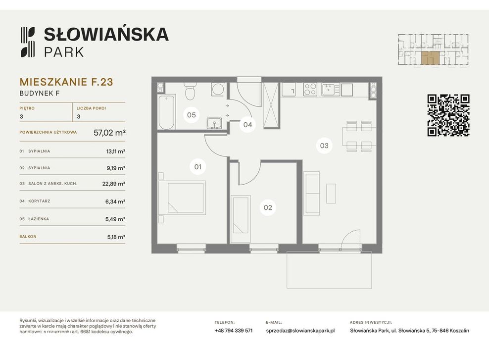 Słowiańska Park w Koszalinie – nowoczesne mieszkanie blisko morza–F.23