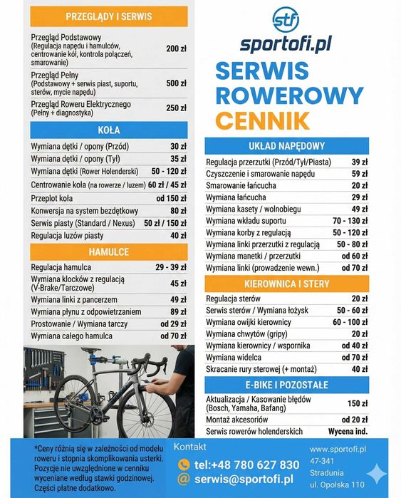 Serwis rowerowy, e-bike, hulajnóg i regeneracja baterii