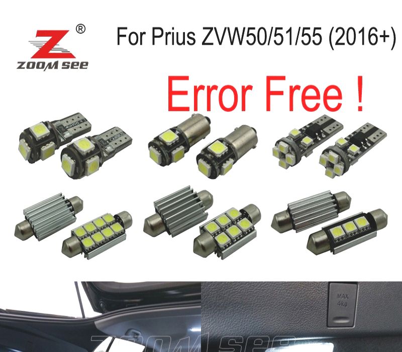 KIT COMPLETO DE 14 LÂMPADAS LED INTERIOR TOYOTA PRIUS ZVW50 ZVW51 ZVW55 16-