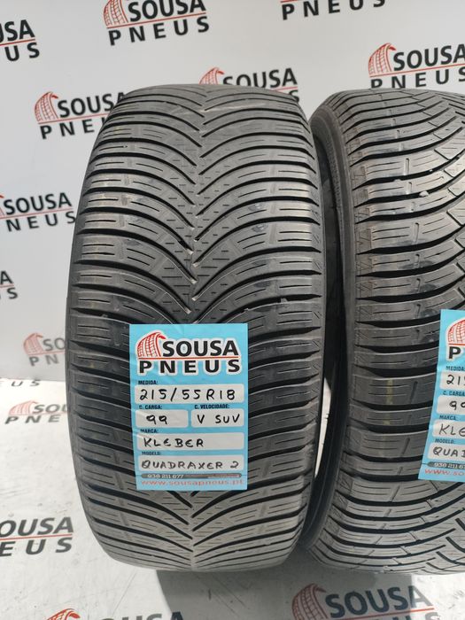 2 pneus semi novos 215-55R18 Kleber - Oferta dos Portes