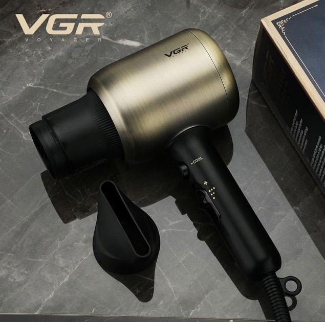 Фен стайлер професійний VGR-453 2200 Вт метал золото