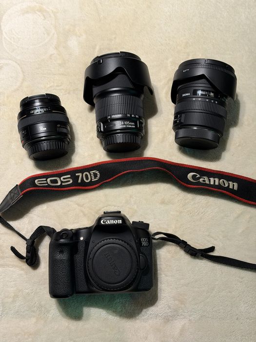 Canon EOS 70D com acessórios