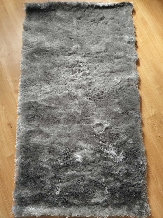 Tapete Shaggy Cinza Prateado 80x150 NOVO