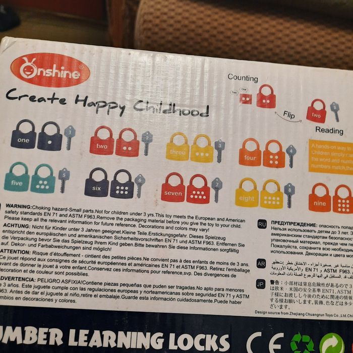 Развивающая игра Замочки  для изучения счета , логики, английского, цв