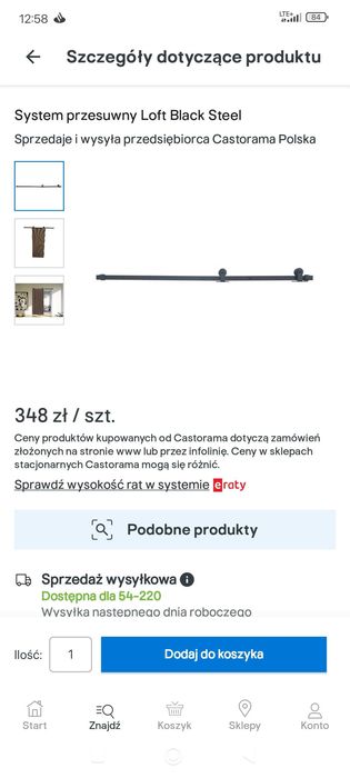 Drzwi przesuwne razem z systemem przesuwu.