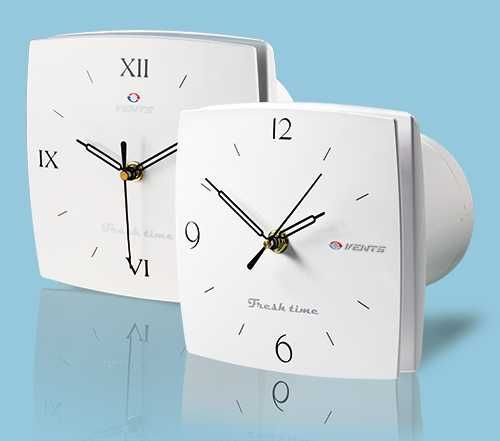 Вентилятор Вентс 100 ЛД Фреш Тайм з кварцевим годинником