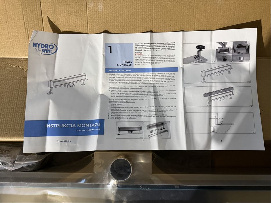 Odplyw Liniowy scienny  80cm HydroSan