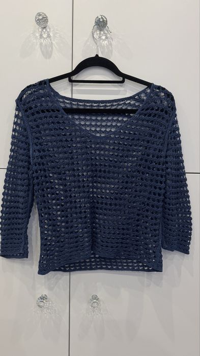 granatowy niebieski sweterek oversize
