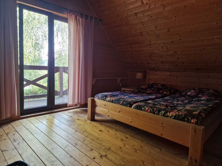 Całoroczny domek na Kaszubach z sauną i balią, nad jeziorem przy lesie