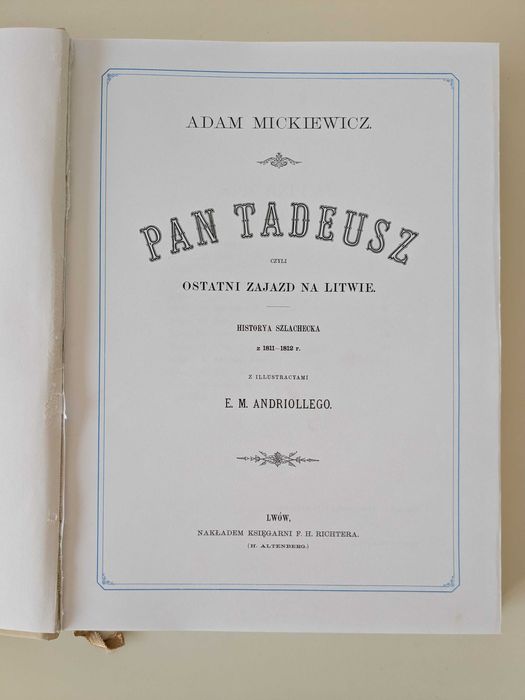 Adam Mickiewicz Pan Tadeusz z ilustracjami Andriollego