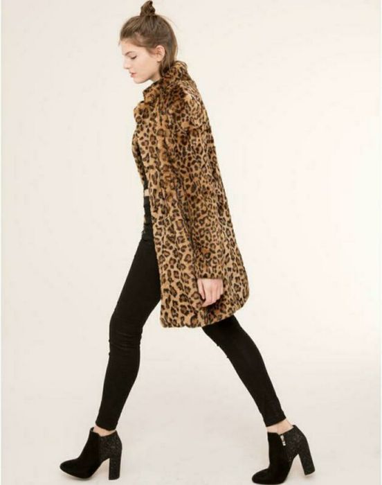 Шуба леопард екохутро