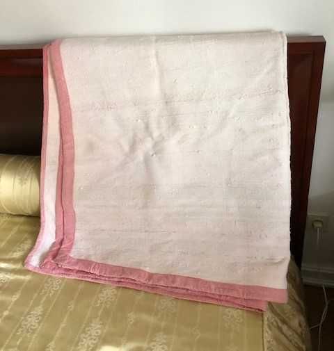 Manta tradicional de trapos em algodão, artigo artesanal vintage