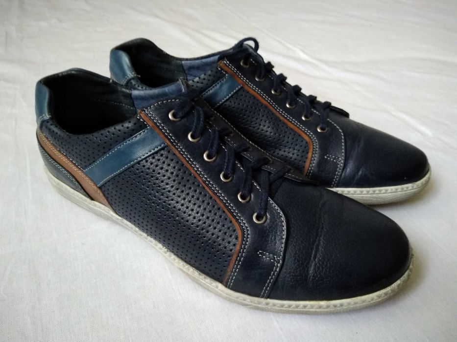 Granatowe buty skórzane Nikopol rozmiar 41 Wysyłka