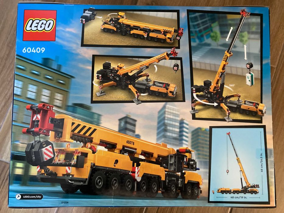 LEGO City 60409 Żółty ruchomy żuraw, Nowe, Dostępne do Odbioru Wysyłka