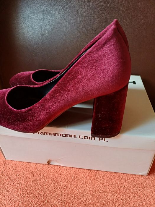 Bordowe czółenka Prima Moda 37