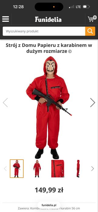 Strój Dom z papieru XXL + karabin