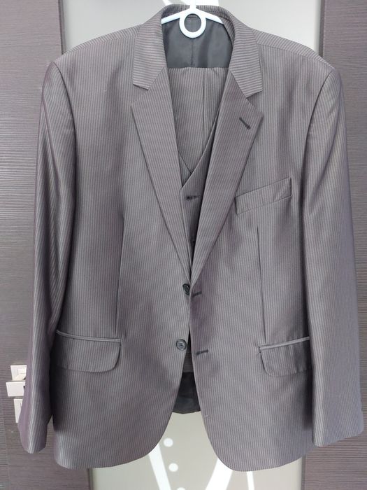 3 częściowy garnitur męski stalowy 170/50