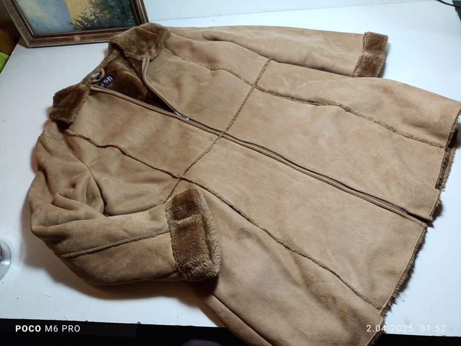 Płaszcz kożuszek Kożuch damski brązowy L/XL