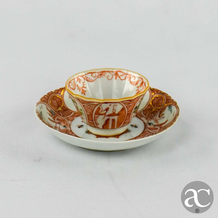 Taça e pires Porcelana China, Amsterdam Bont, Qianlong, Sec. XVIII