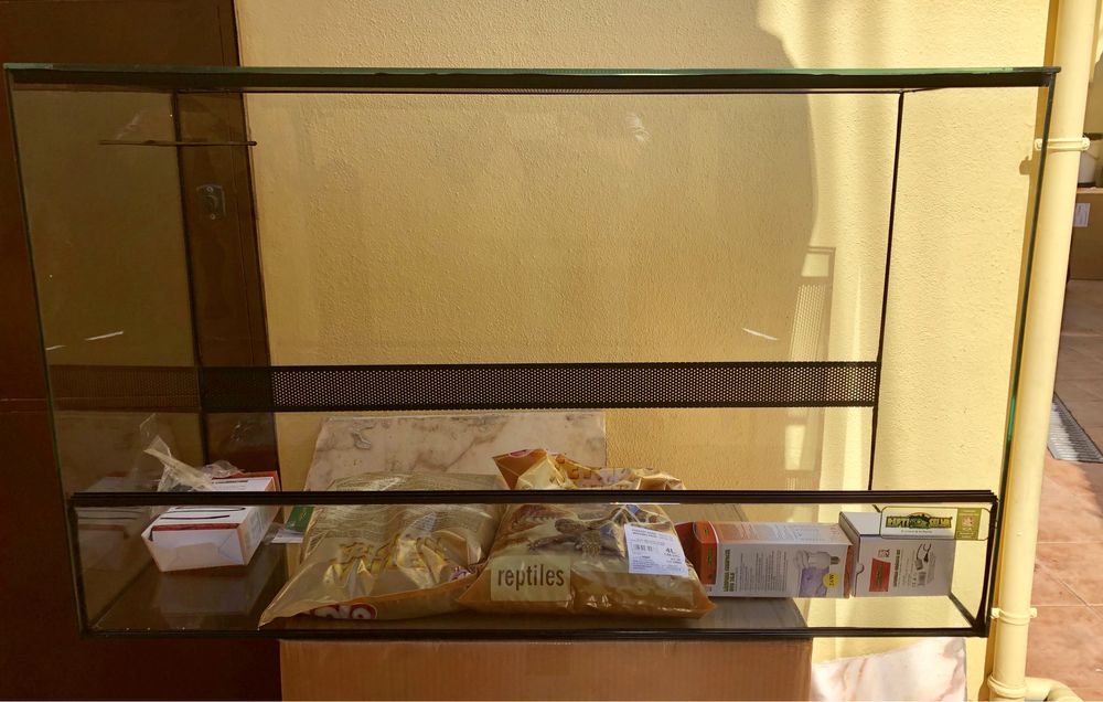 Terrário Reptiselva 100cm x 40cm x 60cm com kit (Novo)