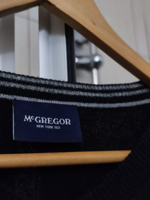 Sweter klasyczny McGregor XL męski czarny ciemny black wełna wełniany
