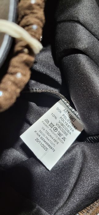Włoskie cudowne spodnje szerokie cale w cyrkonie czekolada brąz uni