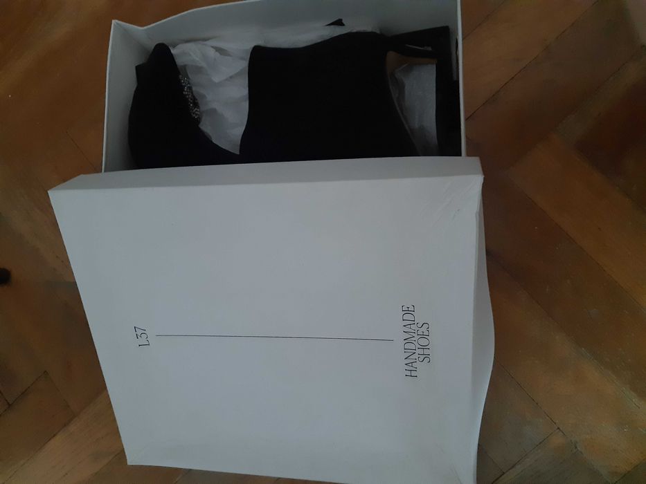 Czarne botki welur Loft 37