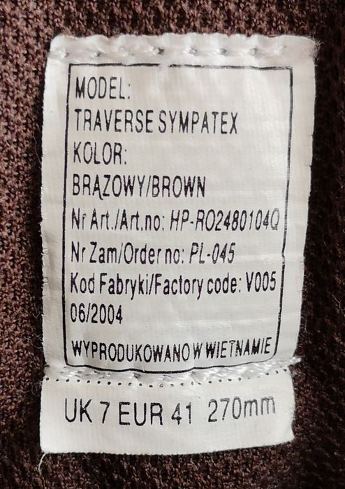 Buty trekkingowe Hi-Tec model Traverse Sympatex, rozmiar 41.